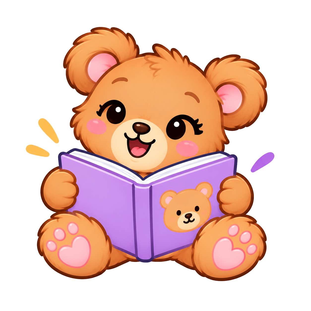 Little Bears Academy teddy bear reading a storybook