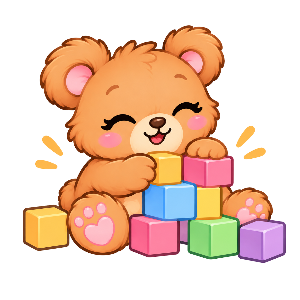 Little Bears Academy teddy bear learning with colorful blocks